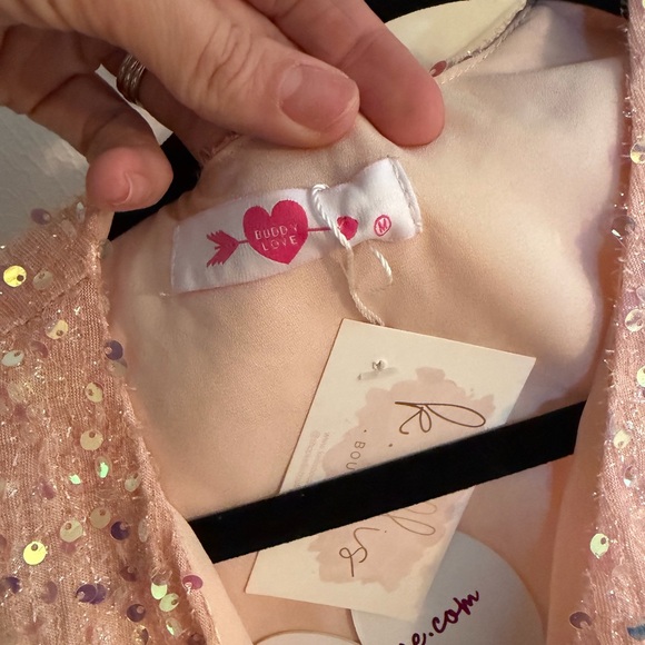 Buddy Love Pink Sequin Wrap Dress - Picture 6 of 6